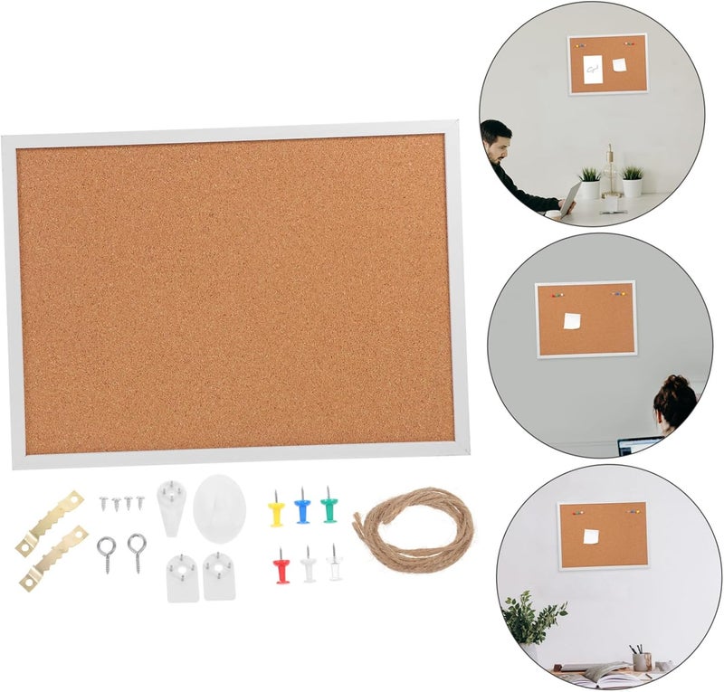 1Set Framed Cork Board DIY Small Bulletin Board for Office Memo Board for Notes Photos Lightweight Stylish Design for Home Office Use - Image 4