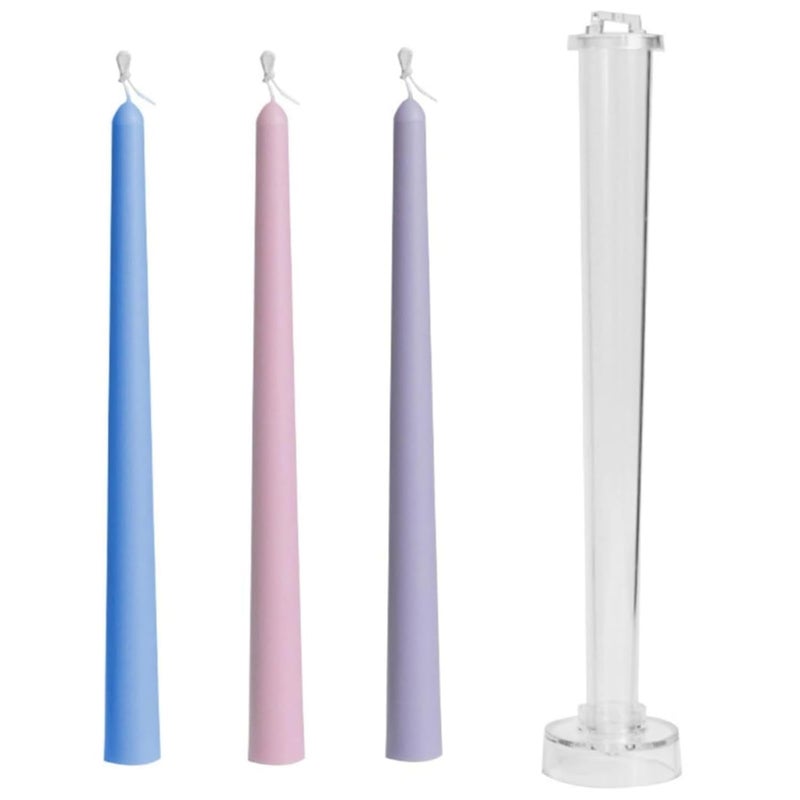 Shoppeecity Candle Stick Mold I 3D Half Round Head Rod Long Cylinder Acrylic Epoxy Mould I Tall Taper Cylindrical Candle Mold Pillar for DIY Handmade Cake Dcor Aromatherapy Home Wedding Dinner Party Candles Making 1 Pcs 22X 255 CM - Image 1