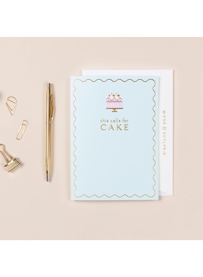 Pigment Fox & Butler Calls for Cake Greeting Card - Image 1