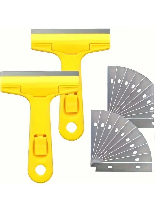 Industrial Glass Window Scraper Set with 10 Blades Heavy Duty Manual Cleaning Tool - Image 1