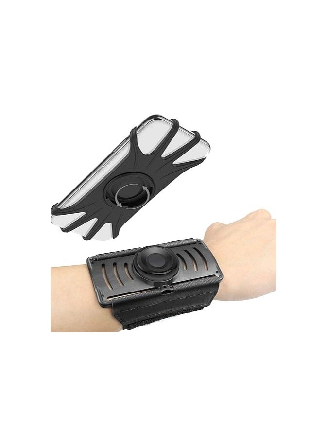 general Wristband Phone Holder for iPhone XR/11/X/8 Plus/8/7/6 Plus/iPod Touch, Detachable Sports Wristband for Androids, Galaxy, all 4''-6.5''Phones 360°Rotatable - Image 1
