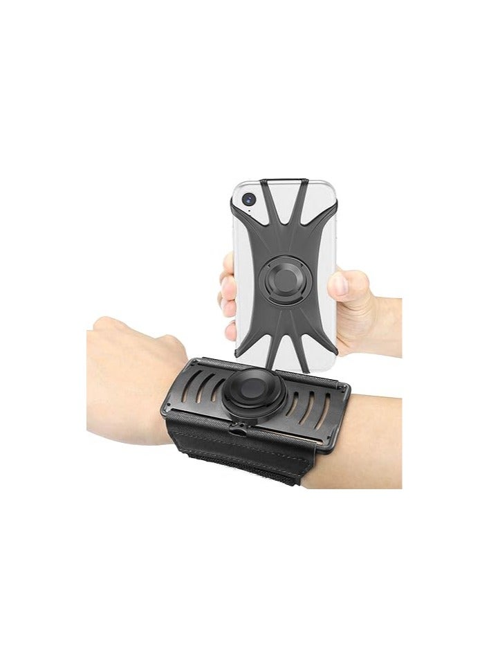 general Wristband Phone Holder for iPhone XR/11/X/8 Plus/8/7/6 Plus/iPod Touch, Detachable Sports Wristband for Androids, Galaxy, all 4''-6.5''Phones 360°Rotatable - Image 2