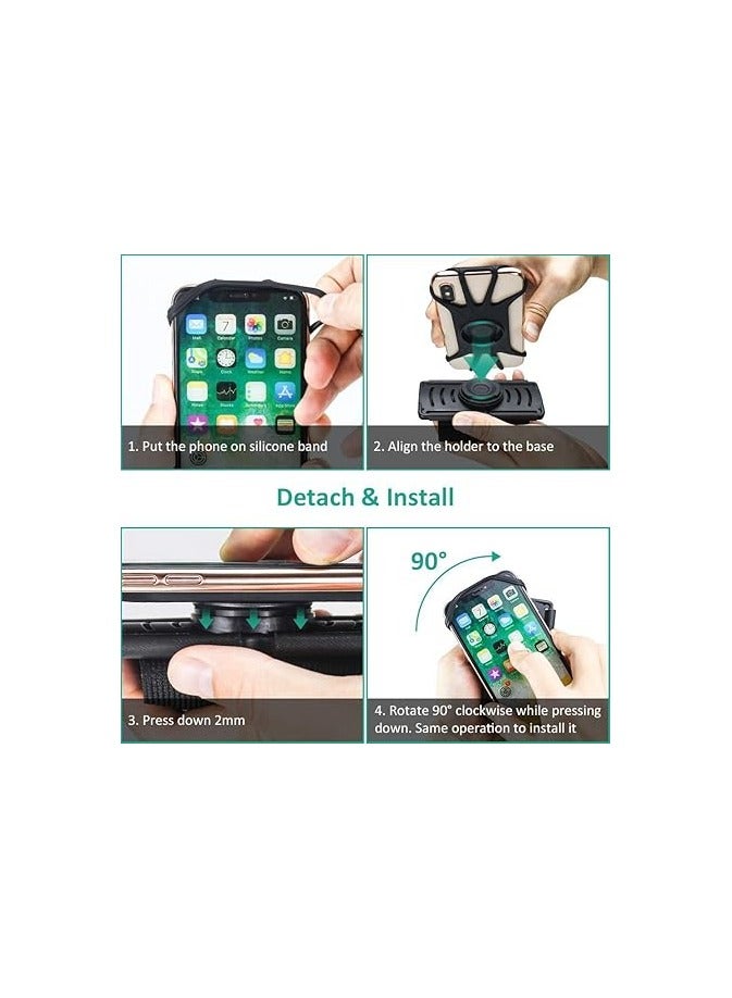 general Wristband Phone Holder for iPhone XR/11/X/8 Plus/8/7/6 Plus/iPod Touch, Detachable Sports Wristband for Androids, Galaxy, all 4''-6.5''Phones 360°Rotatable - Image 3