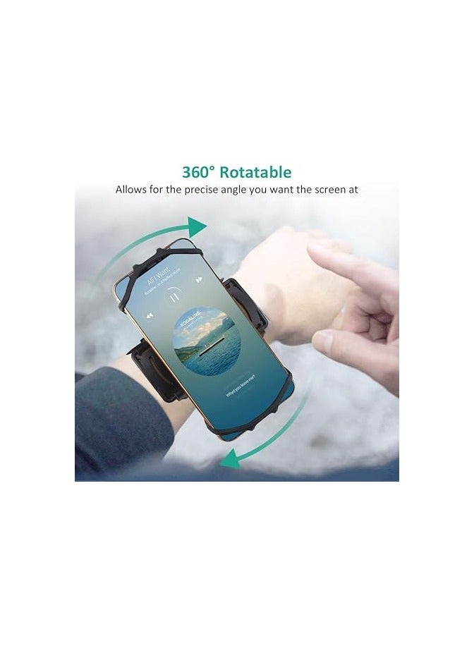 general Wristband Phone Holder for iPhone XR/11/X/8 Plus/8/7/6 Plus/iPod Touch, Detachable Sports Wristband for Androids, Galaxy, all 4''-6.5''Phones 360°Rotatable - Image 4