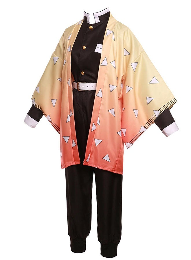 Halamodo قاتل الشياطين زينيتسو أغاتسوما مجموعة أزياء كوزبلاي، ملابس لعب أدوار الأنمي، بما في ذلك الملابس الخارجية، أعلى، سروال، ربط القدمين والحزام، مناسبة لاحتفالات عيد الميلاد، عروض المسرح، حفلات المواضيع، عروض المواهب، وأوقات مختلفة للبالغين - Image 3