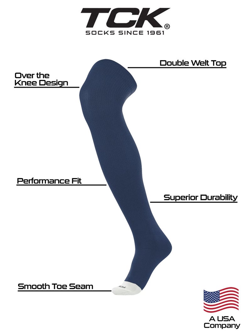 TCK Prosport Football Socks Over the Knee (Navy, Medium) - Youth Football Socks & Baseball High Socks - Over Knee Baseball Socks - Tall Softball Socks - Image 2