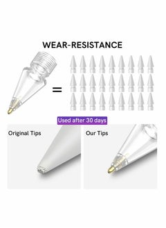 KASTWAVE Replacement Tips for Apple Pencil, 2 Pack Compatible with Apple Pencil 2nd Gen and 1st Gen, No Wear Out Fine Point Precise Control Pen Like Nibs for Apple Pencil (Clear 1.8mm)  - Image 4