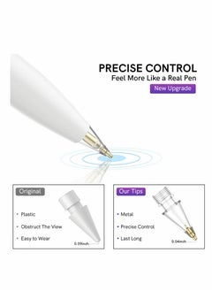 KASTWAVE Replacement Tips for Apple Pencil, 2 Pack Compatible with Apple Pencil 2nd Gen and 1st Gen, No Wear Out Fine Point Precise Control Pen Like Nibs for Apple Pencil (Clear 1.8mm)  - Image 3