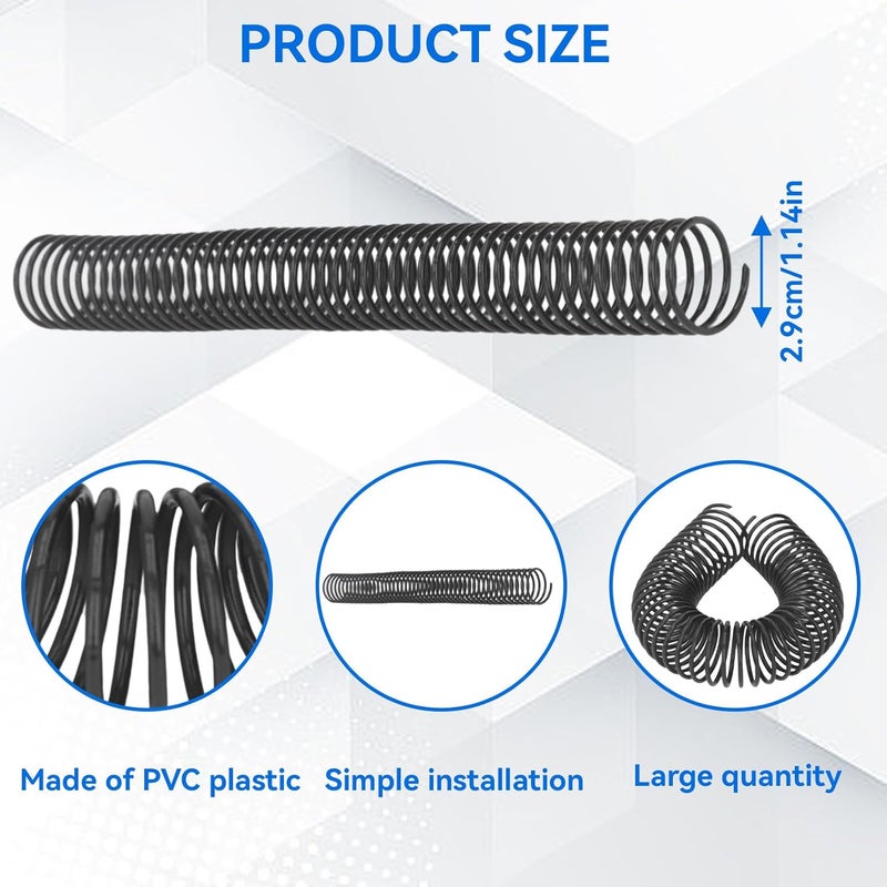 30PCS Black Spiral Binding Coils, 29MM PVC Plastic 4:1 Ratio for 260 Sheets A4 Paper 360° Rotatable Coil Binding Spine for Office Home Use Engineers Projects Documents Presenta - Image 3