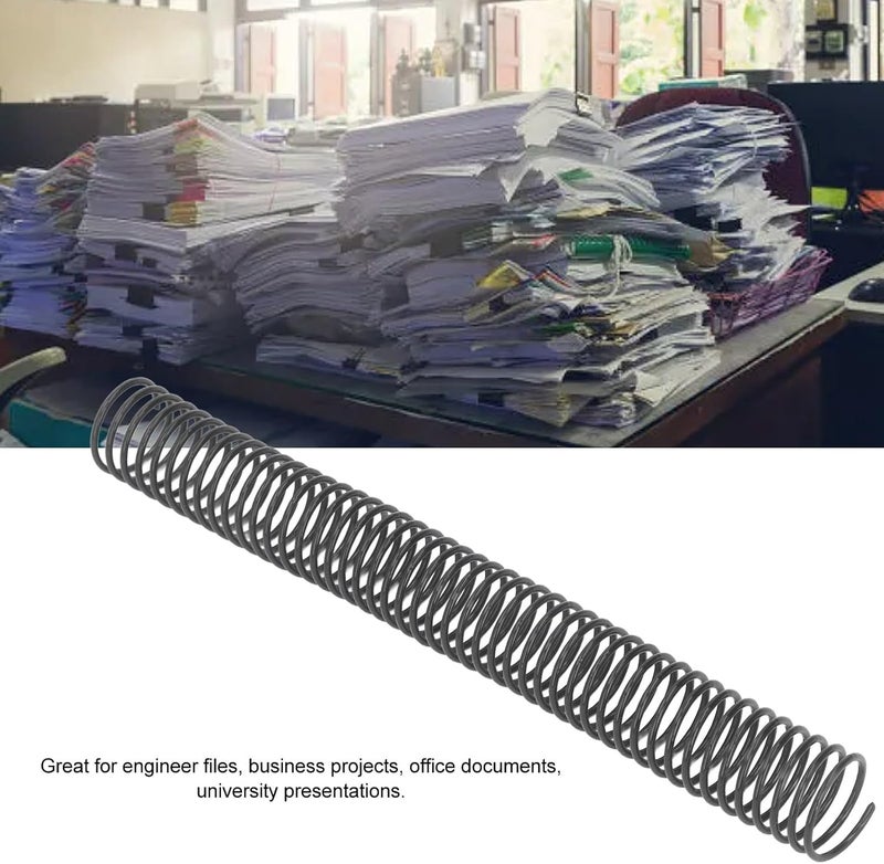 30PCS Black Spiral Binding Coils, 29MM PVC Plastic 4:1 Ratio for 260 Sheets A4 Paper 360° Rotatable Coil Binding Spine for Office Home Use Engineers Projects Documents Presenta - Image 2