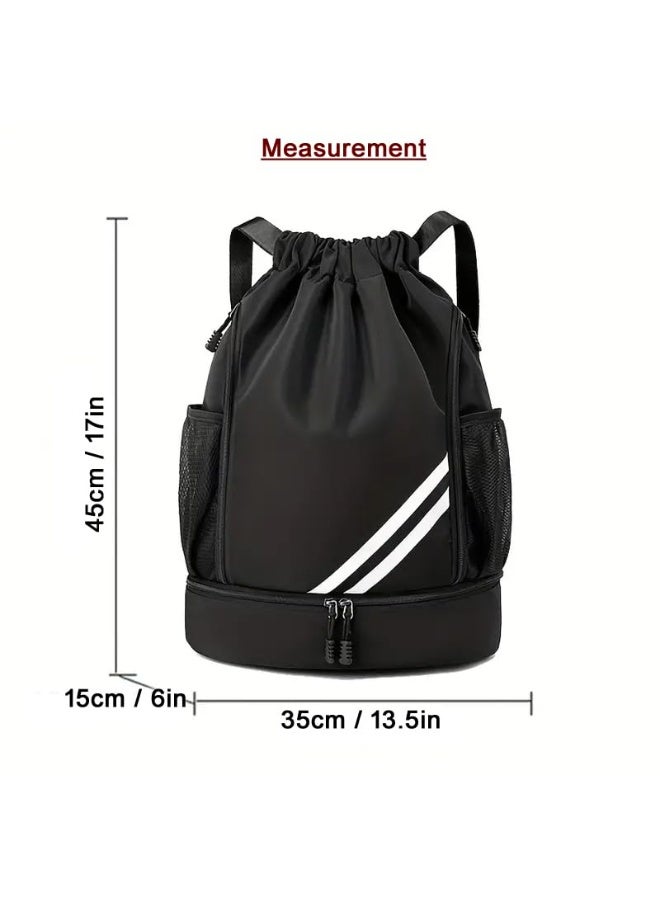 MXM Travel Sport Casual UNISEX Drawstring Backpack with Zipper, Large Capacity, Adjustable, Multiple Compts, Mesh Pocket for Gym, School, Laptop, Travels, Basketball & Football Outdoor (Khaki) - Image 4