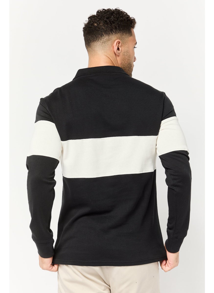Paul Frank - Men Regular Fit Long Sleeve Brand Logo Polo Shirt, Multicolor - Image 1