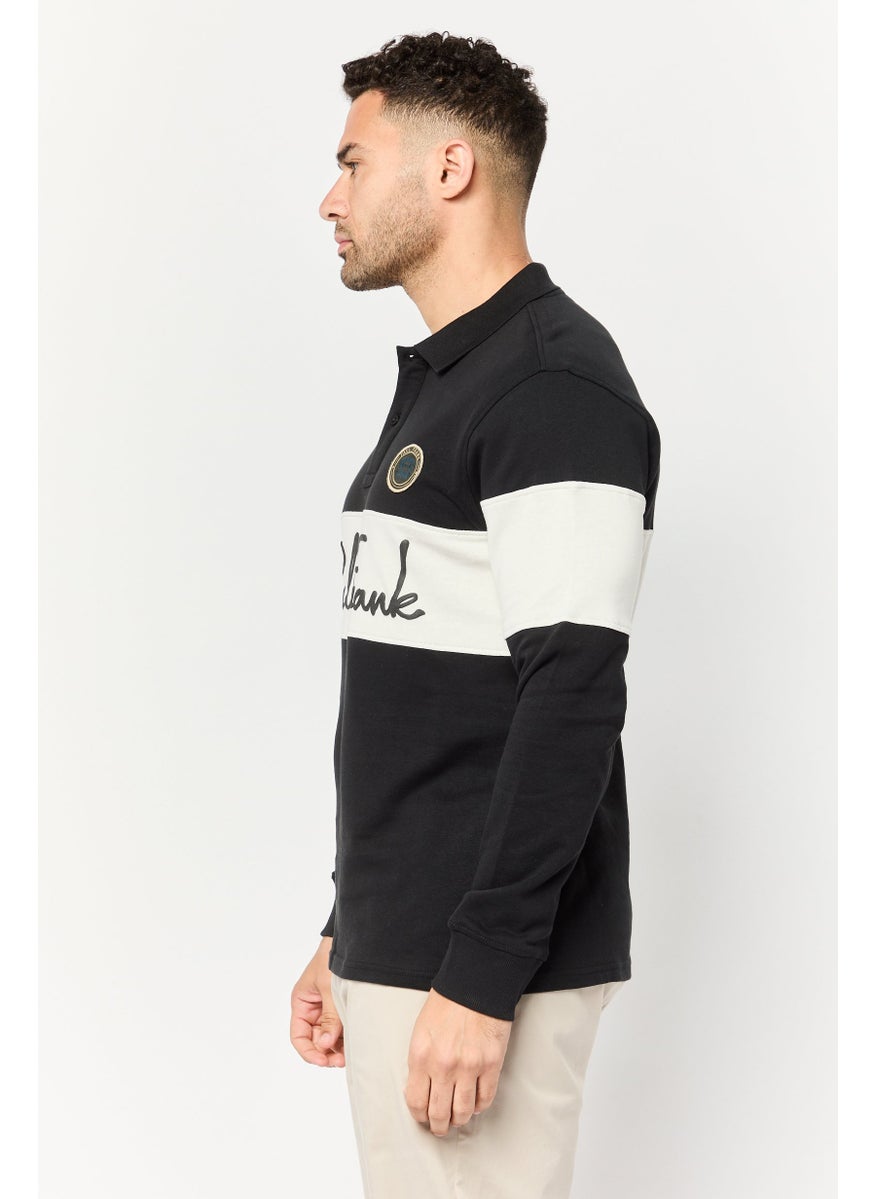 Paul Frank - Men Regular Fit Long Sleeve Brand Logo Polo Shirt, Multicolor - Image 1