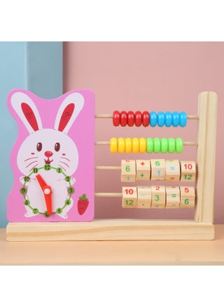 Children's Multifunctional Wooden Cartoon Animal Clock Computing Rack Early Childhood Education Educational Math Add And Subtract Computing Toys-Color:[clock Calculation Stand] Rabbit Style - pzsku/Z03CBA093431DC4E84F13Z/45/1745500921/2c823b9b-a70f-4357-8c86-723f838425a6