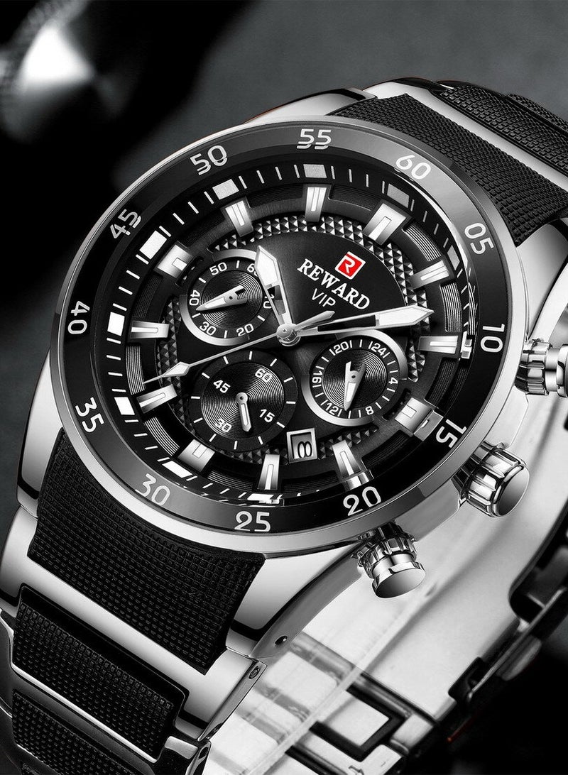REWARD Mens Wrist Watches, Luxury Fashion Analog Quartz Watch, Classic Big Face Chronograph Waterproof Luminous Date Stainless Business Watches for Men - Image 5