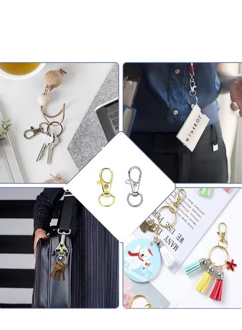 50 metal lobster claw clasps with key rings, 25 key chain clip hooks and 25 key chain rings, key chain accessories, key chain ring craft making kit - Image 3