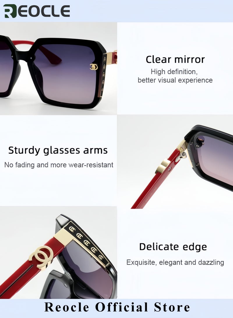 ريوكل نظارات شمسية فاخرة ذات عدسات تدرجية نظارات معدنية مربعة الطراز الإيطالي بدقة عالية حماية من الأشعة فوق البنفسجية مثالية للعطلات وصيد الأسماك للرجال والنساء في الهواء الطلق - Image 5