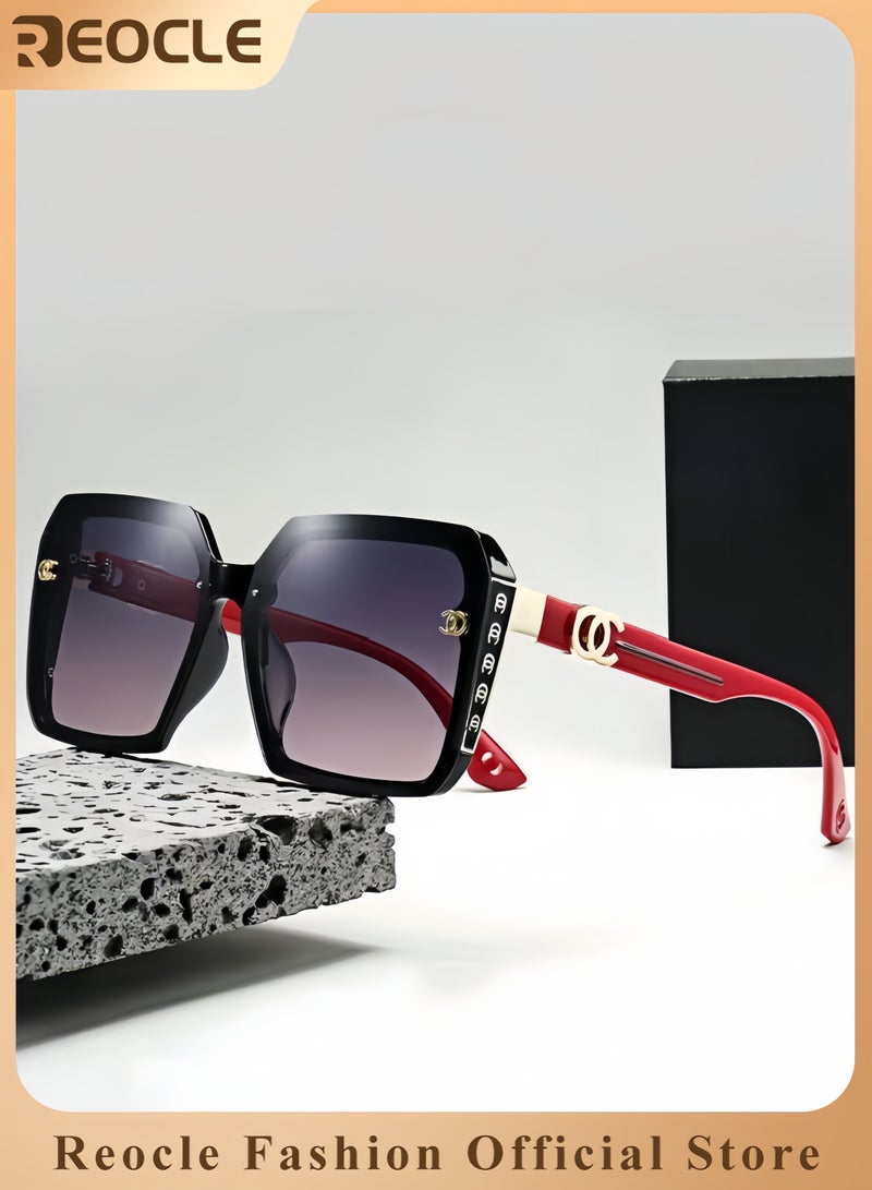 ريوكل نظارات شمسية فاخرة ذات عدسات تدرجية نظارات معدنية مربعة الطراز الإيطالي بدقة عالية حماية من الأشعة فوق البنفسجية مثالية للعطلات وصيد الأسماك للرجال والنساء في الهواء الطلق - Image 1