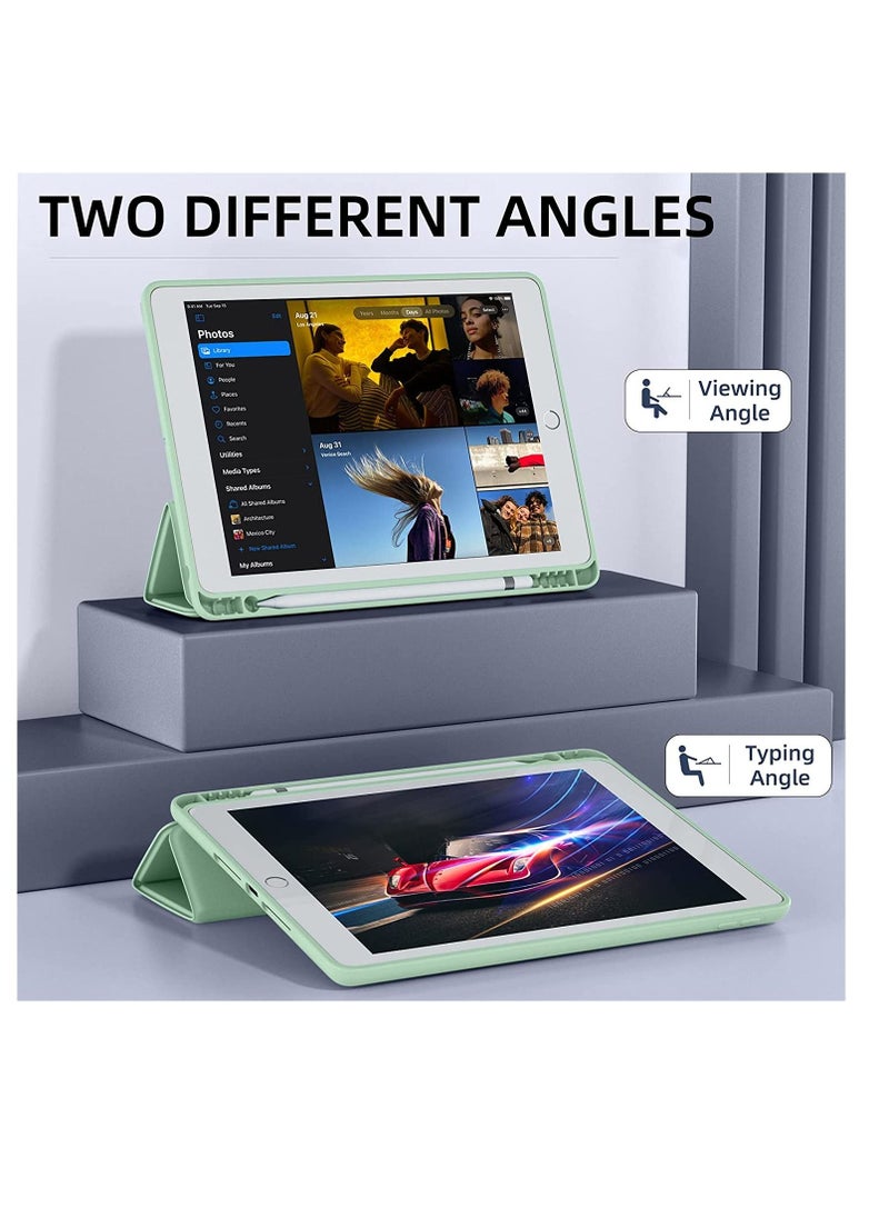 Generic - iPad 9th/8th/7th Generation Case iPad 10.2 Inch Case with Pencil Holder TPU Smart Stand Back Case Cover for iPad Case 2021/2020/2019 Auto Wake/Sleep Mint Green - Image 1