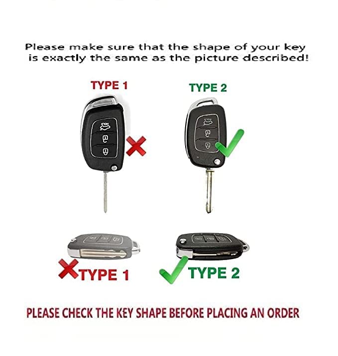 KMH Metal Shell Soft Silicone Key Cover Compatible with Hyundai Grand i10 NIOS, Venue, i20, Aura, Creta 3 Button Smart Keycover with Keychain Flip Key Shell Case Holder Protector (Metallic) Pack of 1 - Image 5