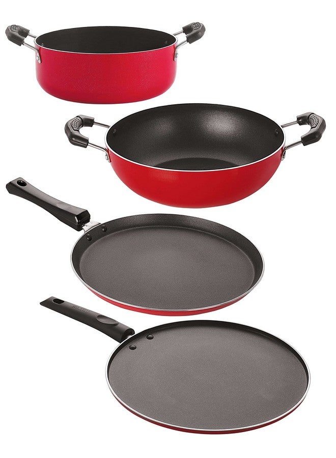 Nirlon Non Stick Cookware Pots and Pans Set of 4 Pieces (FT11_KD14_ST12_CS24)