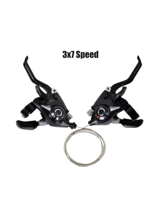 Generic - Brake Lever Combo With Inner Shift ,3x7 Speed Shifter Bike MTB Fixed Gear AccessoriesCables - Image 1