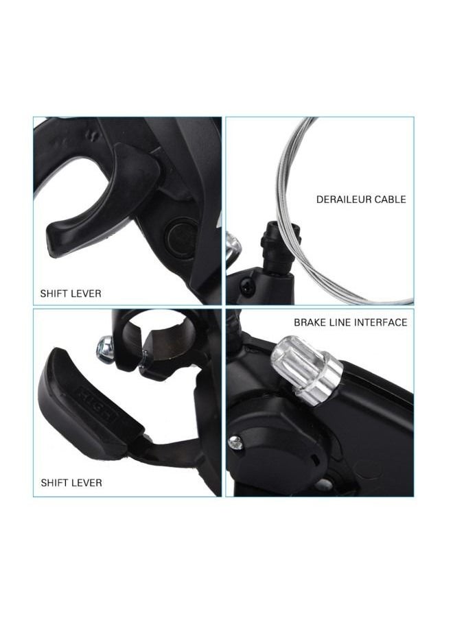 Generic - Brake Lever Combo With Inner Shift ,3x7 Speed Shifter Bike MTB Fixed Gear AccessoriesCables - Image 1