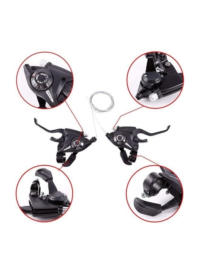 Generic - Brake Lever Combo With Inner Shift ,3x7 Speed Shifter Bike MTB Fixed Gear AccessoriesCables - Image 1