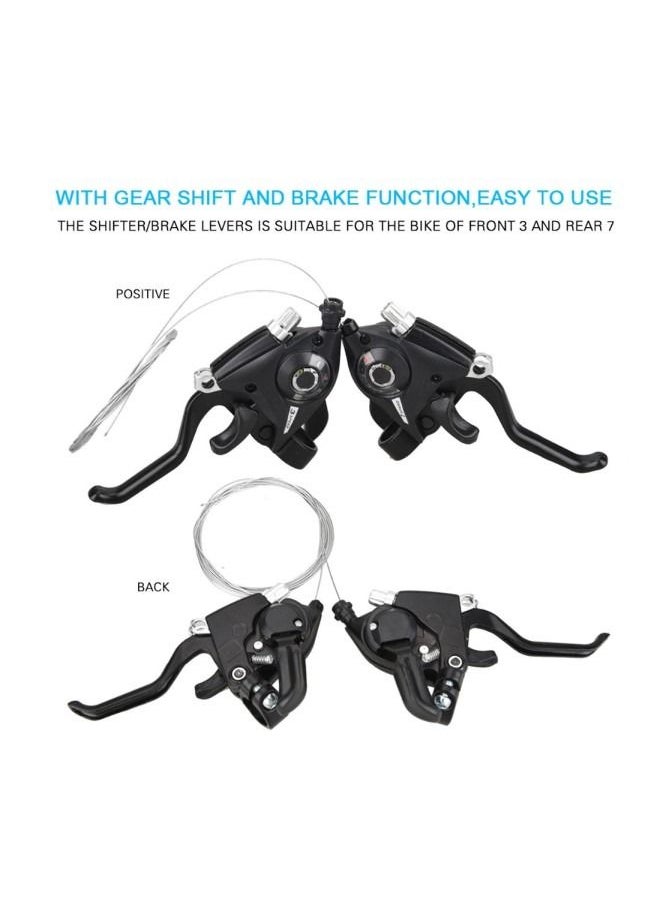 Generic - Brake Lever Combo With Inner Shift ,3x7 Speed Shifter Bike MTB Fixed Gear AccessoriesCables - Image 1