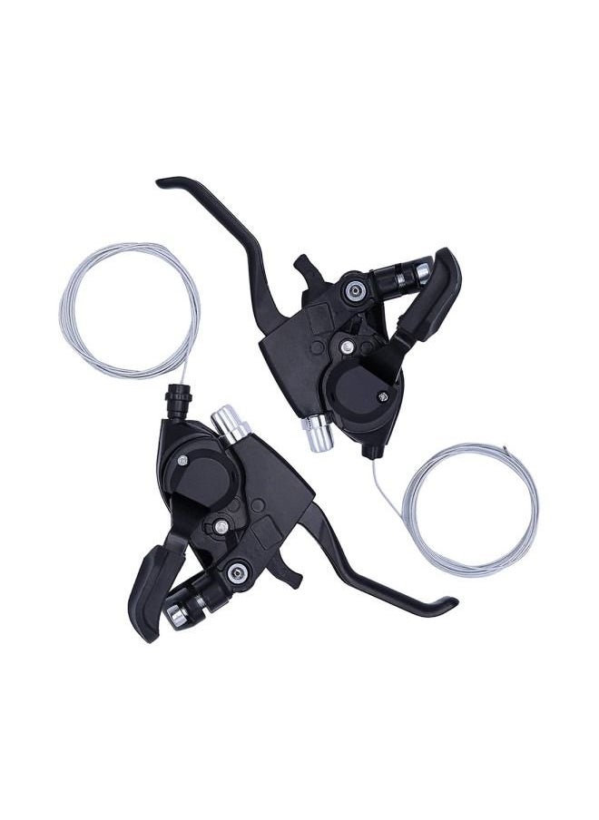 Generic - Brake Lever Combo With Inner Shift ,3x7 Speed Shifter Bike MTB Fixed Gear AccessoriesCables - Image 1