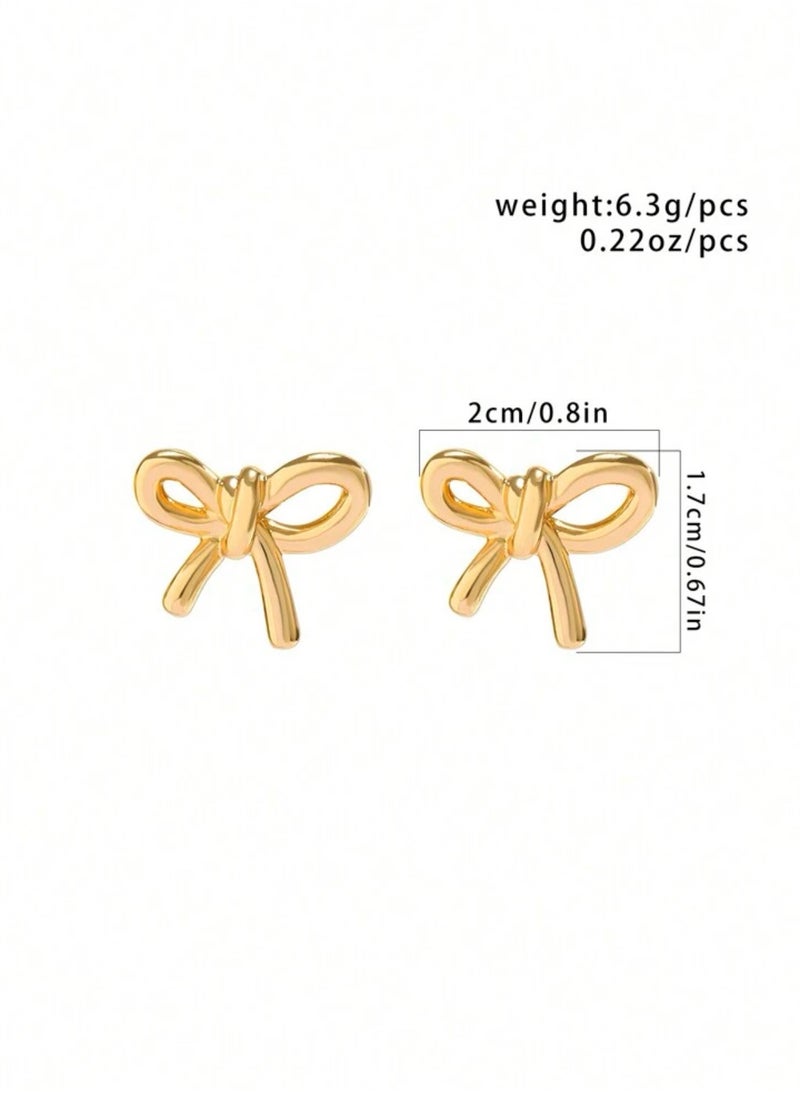 Equal - Elegant Stainless Steel Gold Plated Earrings For Women - Image 1