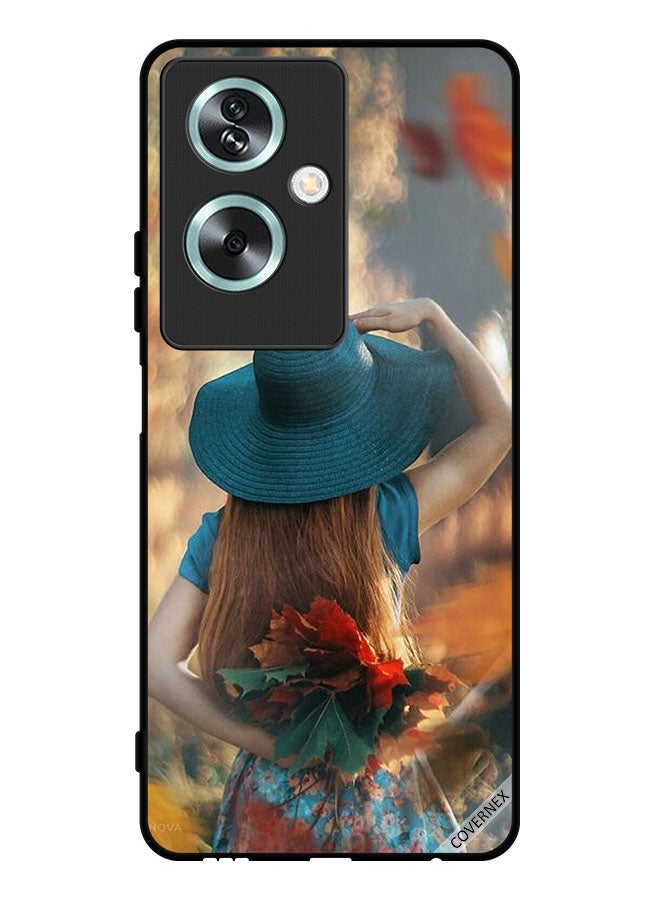 Covernex Protective Case Cover For Oppo A79 Hat Girl Hiding Love Leaves - Image 1