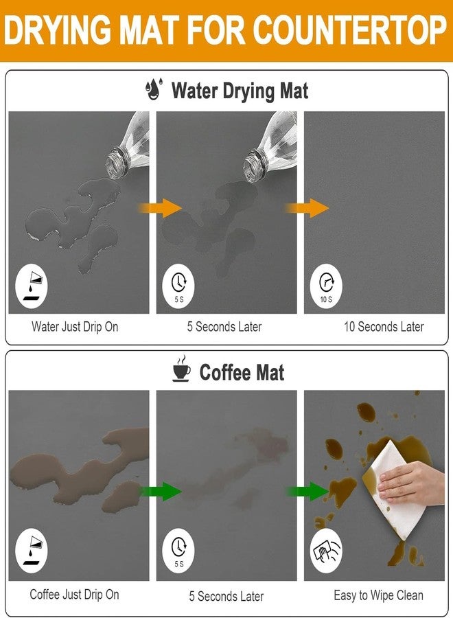 VMITRA ECO METRIX Kitchen Utensil Dish Drying Mat | Quick Dry Water Absorbent mat | Placemat for Dish Drying with Non-Slip Rubber Backed | Super Draining Mat for Kitchen (30 Cm * 40 Cm) (Pack of 1) - Image 4