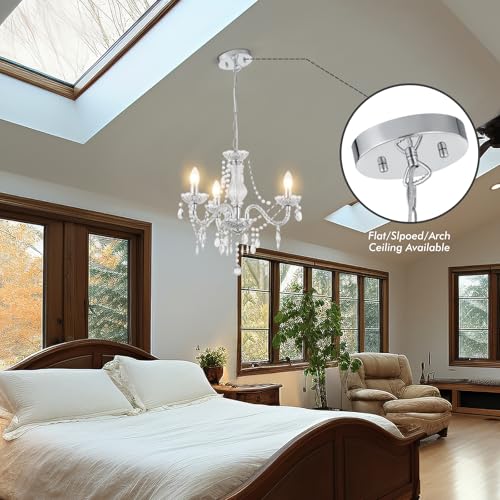 Luvkczc Chandeliers for Dining Room, 3-Light Acrylic Ceiling Light Adjustable Chain&E12 Base Pendant Light for Bedroom, Dining Room, Living Room - Image 5