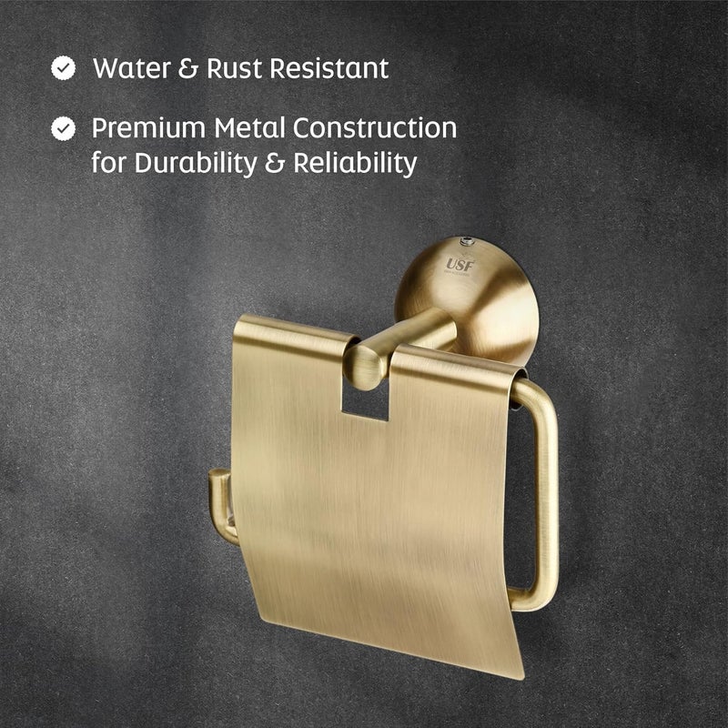 U-S-F BATH ACCESSORIES USF Toilet Paper Roll Holder for Bathroom 304 Stainless Steel Toilet Paper Holder in Bathroom Toilet Tissue Roll Holder for Bathroom Toilet roll Stand Bathroom AccessoriesAntique Torin  - Image 2