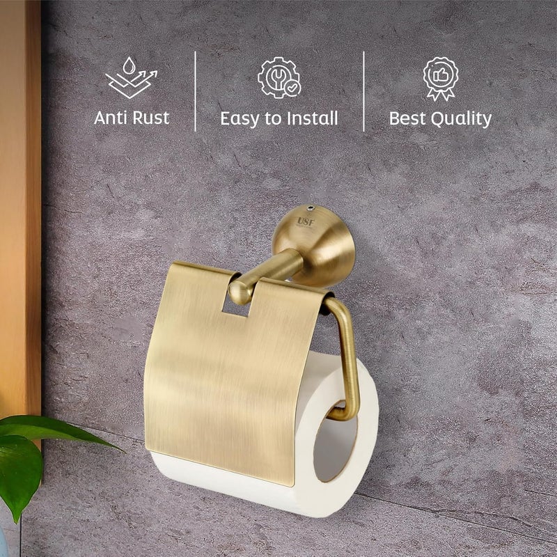U-S-F BATH ACCESSORIES USF Toilet Paper Roll Holder for Bathroom 304 Stainless Steel Toilet Paper Holder in Bathroom Toilet Tissue Roll Holder for Bathroom Toilet roll Stand Bathroom AccessoriesAntique Torin  - Image 3