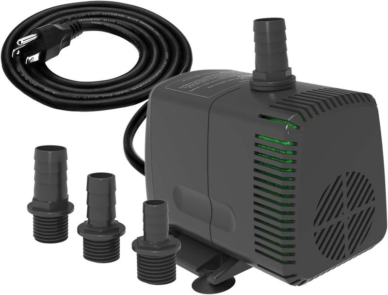 Knifel Submersible Pump 880GPH (3500L/H 60W) Ultra Quiet with Over Heating Protection 10.2ft High Lift for Fountains, Hydroponics, Ponds, Aquariums & More… - Image 1