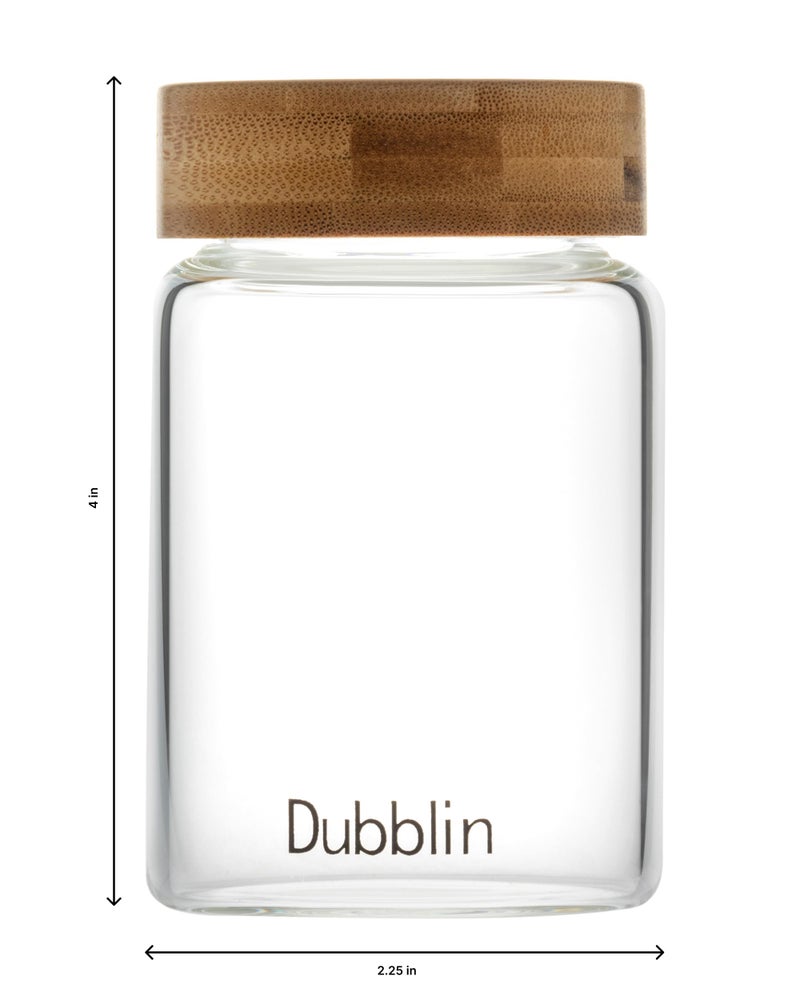 DUBBLIN Borosilicate Glass Jar with Airtight Wooden Lid, 250ml Transparent Kitchen Storage Container, 1 Piece, For Storing and Preserving Tea, Coffee, Snacks | Multipurpose Container for Kitchen - Image 2