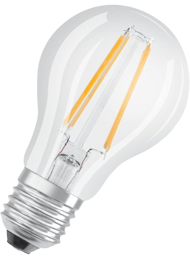 OSRAM Osram LED BASE Classic A LED Bulb, 6W (60W Replacement), E27 Base, 2700K Warm White, Clear Glass – Pack of 2 - Image 1