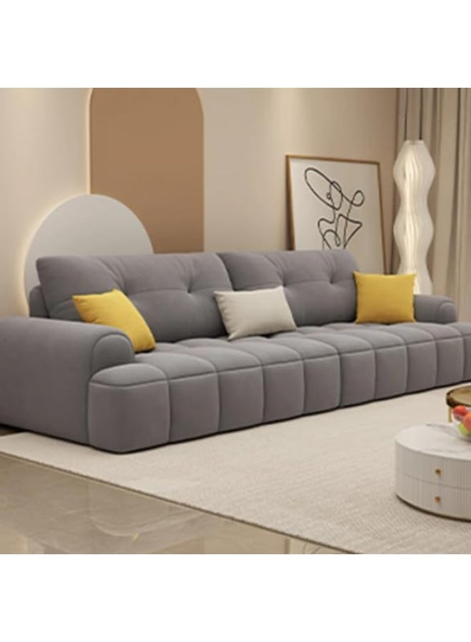 Zayn comforts Modern Anti Cat Scratch Fabric Sofa with Wood Frame and Foam Seat (Grey, 211cm) - Image 1