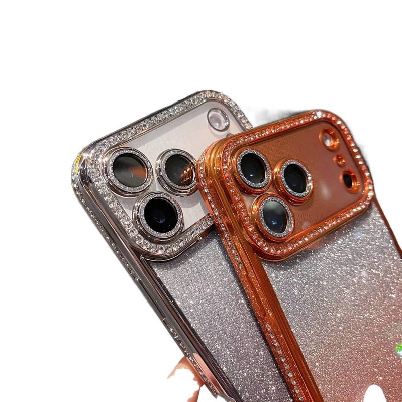 Drop Protection iPhone 14 Pro Max Scratch Resistant Silicone for iPhone 14 14 Plus 14 Pro 14 Pro Max with Square Rhinestone Inlay and Glitter - Image 3