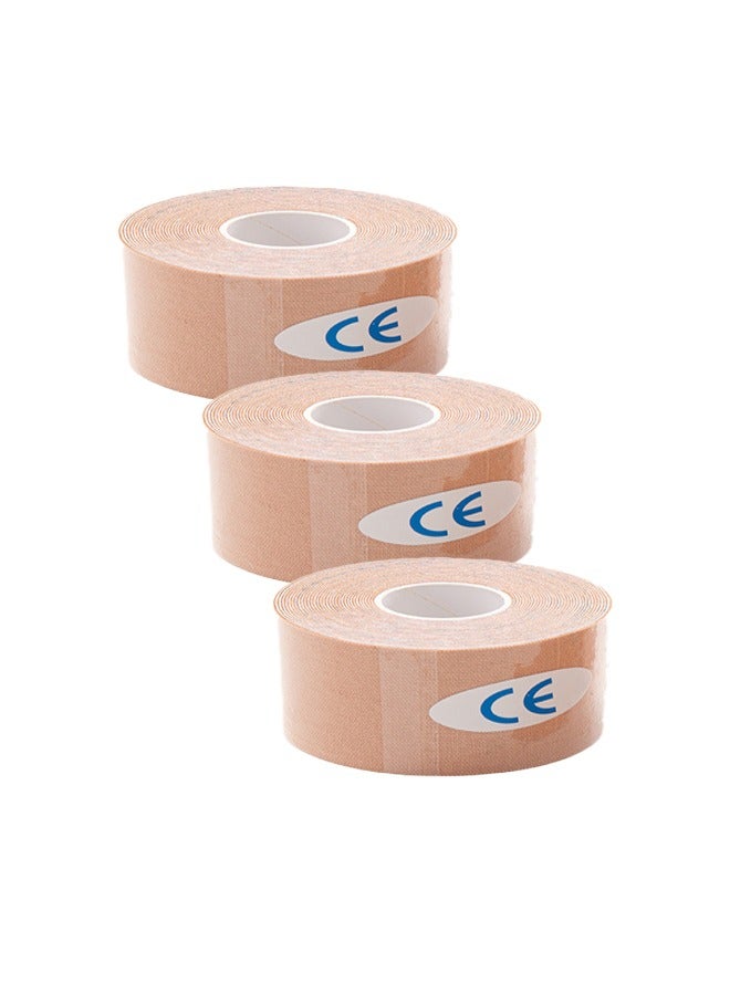 Generic 3 Rolls of Elastic Muscle Tape Sports Fitness Muscle Pain Injury Protection Tape Muscle Care Therapeutic Tape First Aid Band Support and Chest Patch  - Image 1