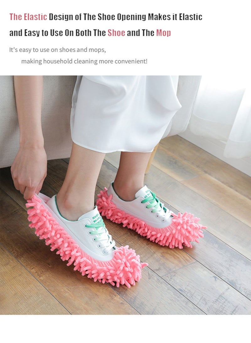 Dust Sock Cleaning Slippers,Mop Slippers for Floor Cleaning, Microfiber Dust Mop Slippers Covers Dust Hair Cleaner Foot Socks Mop Caps, Multi-Function Floor Cleaning Shoe Covers  - Image 4