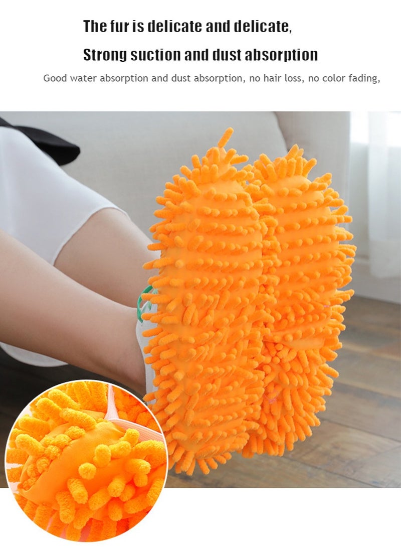Dust Sock Cleaning Slippers,Mop Slippers for Floor Cleaning, Microfiber Dust Mop Slippers Covers Dust Hair Cleaner Foot Socks Mop Caps, Multi-Function Floor Cleaning Shoe Covers  - Image 3