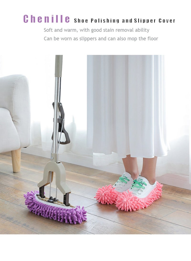 Dust Sock Cleaning Slippers,Mop Slippers for Floor Cleaning, Microfiber Dust Mop Slippers Covers Dust Hair Cleaner Foot Socks Mop Caps, Multi-Function Floor Cleaning Shoe Covers  - Image 2