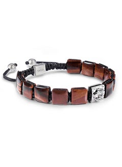 AWNL Men's Flatbead Drawstring Bracelet with Red Tiger Eye  - Image 5