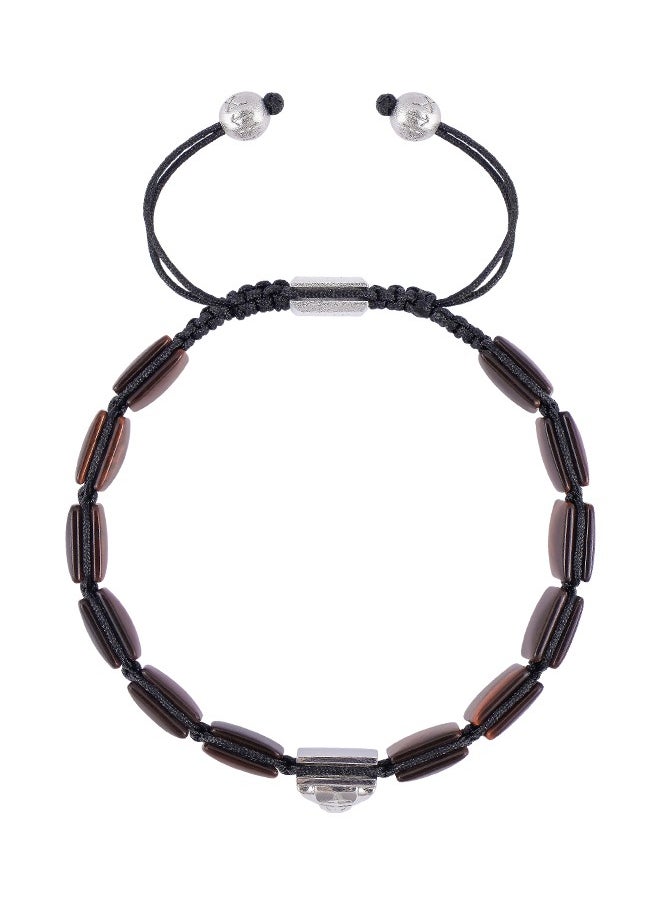 AWNL - Men's Flatbead Drawstring Bracelet with Red Tiger Eye - Image 1