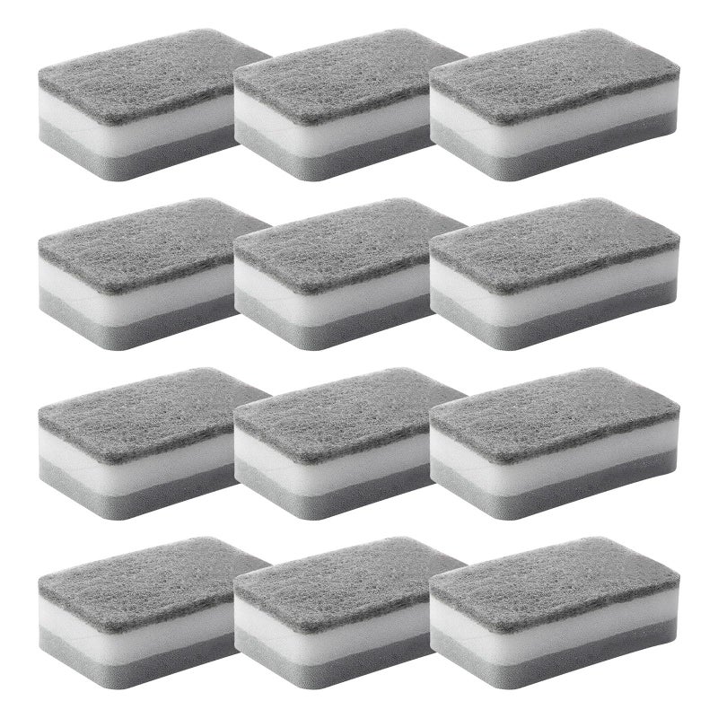 10Pcs Gray Heavy Duty Kitchen Scrub Pads Multi Layer Dish Sponges for Pot Cleaning - Image 2