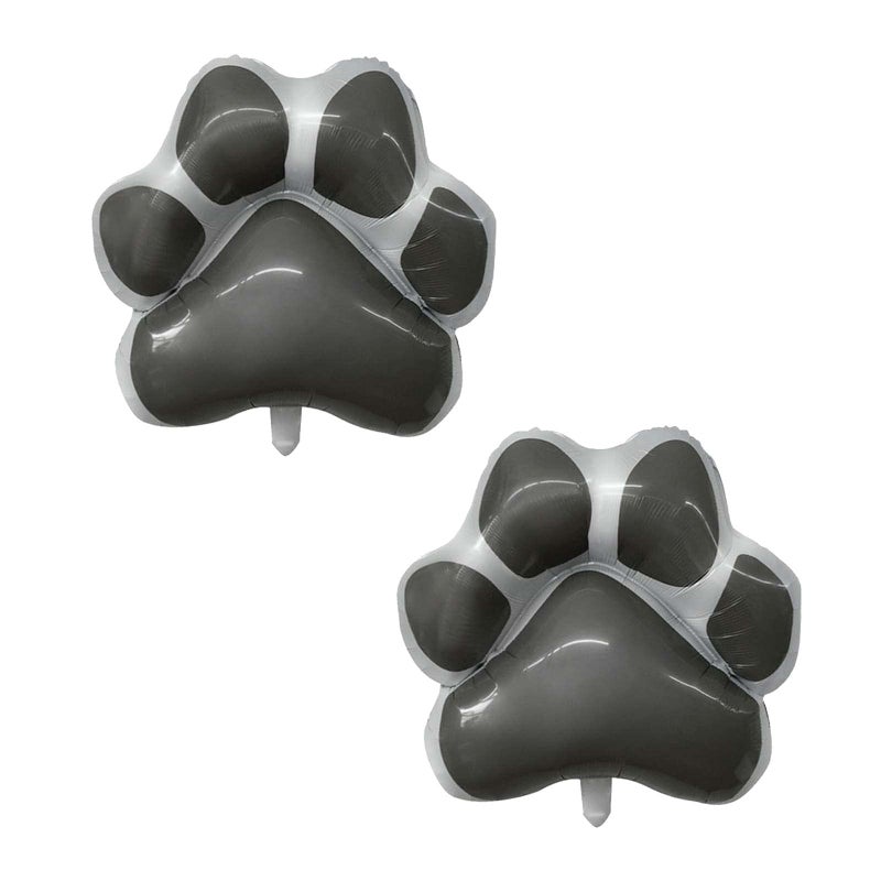 Bieufbji Dog Party Balloons Decorations  Grey Dog Paw Shaped Foil Balloons For Baby Shower Kids Birthday Pets Party Decorations(2Pcs) - Image 1