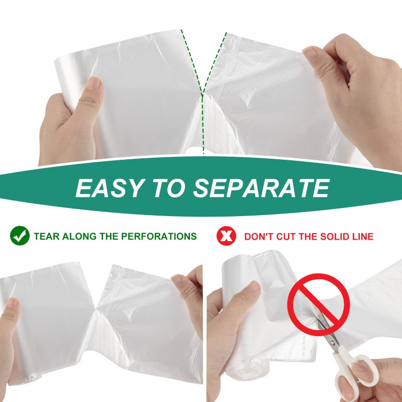 Magesh 4 Gallon Trash Bag Strong, Leakage-Free, Small Garbage Bags Unscented Thick for Bathroom, Office, Kitchen Small Trash Can, 15L, 105 Bags, Clear - Image 3